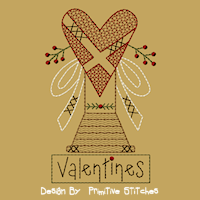 Valentines Heart Spool-5x7-Redwork