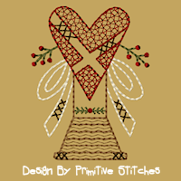 Valentines Heart Spool-4x4-Redwork