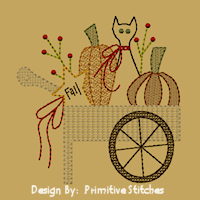 Pumpkin Cart-5x7-Motif/Redwork